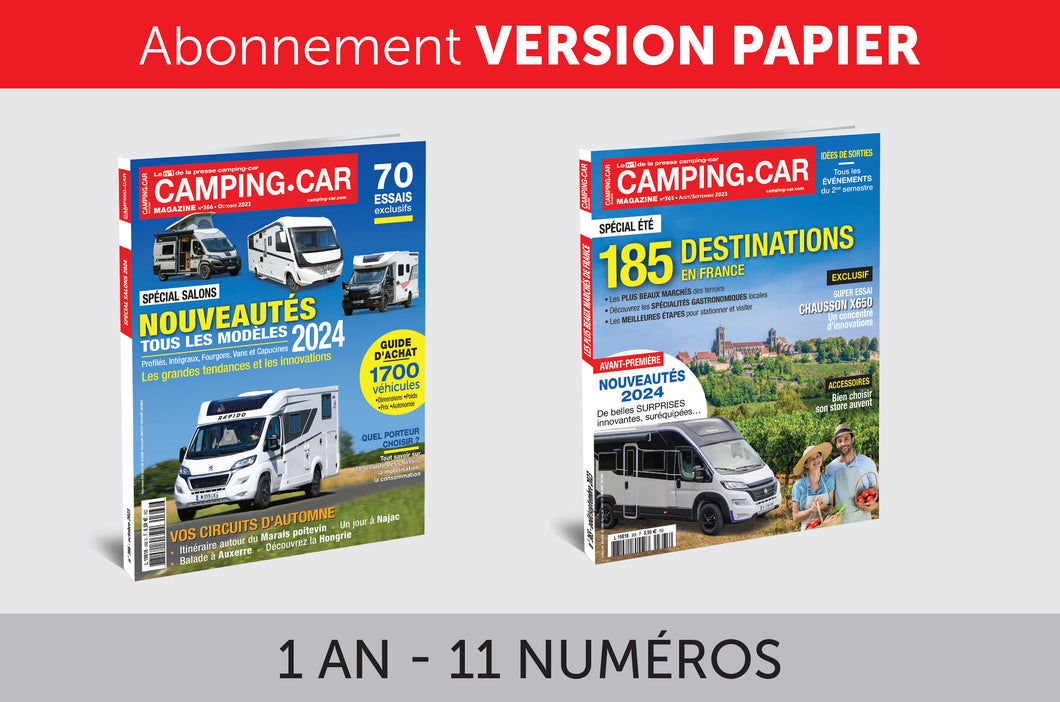 Camping-car magazine - 1 an en version papier