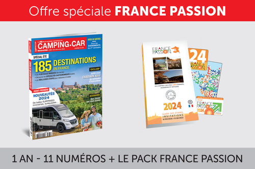 Offre spéciale Camping-car Magazine  en version papier + le pack France Passion 2024